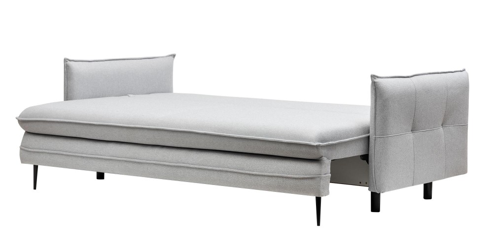 Sofa z funkcją spania i pojemnikiem Notti, szara