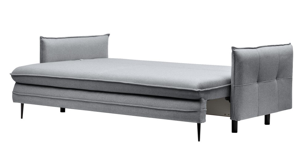 Sofa z funkcją spania i pojemnikiem Notti, ciemnoszara