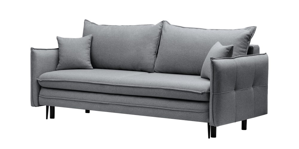 Sofa z funkcją spania i pojemnikiem Notti, ciemnoszara