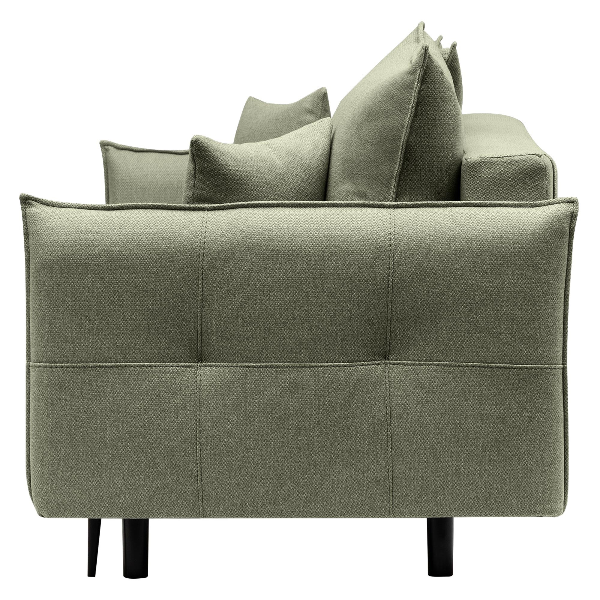 Sofa z funkcją spania i pojemnikiem Notti, zielona