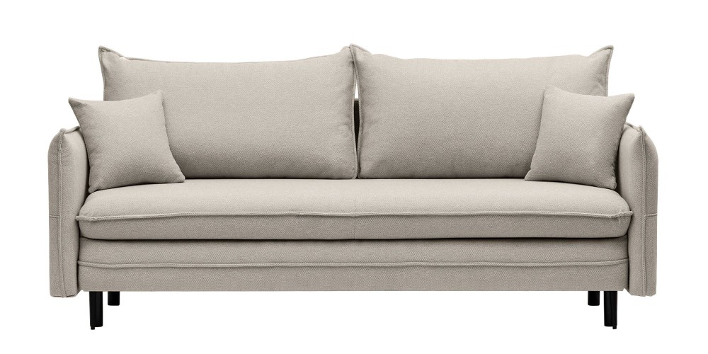 Sofa z funkcją spania i pojemnikiem Notti, beżowoszara