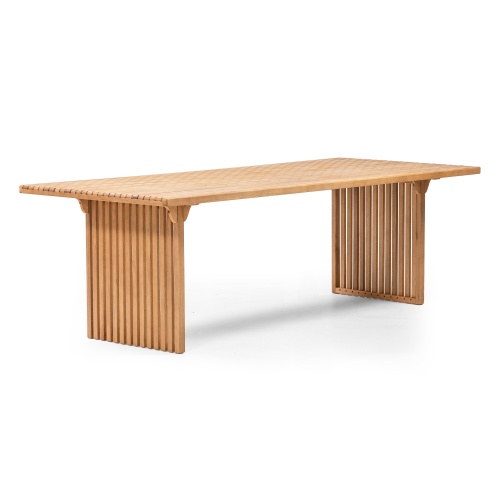 Zestaw ogrodowy Familis ll stół + 8 krzeseł, teak look, drewno eukaliptusowe