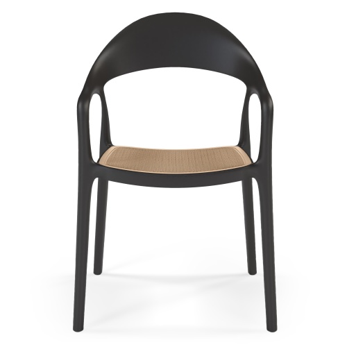 Krzesło ogrodowe Dorado czarne z imitacją plecionki