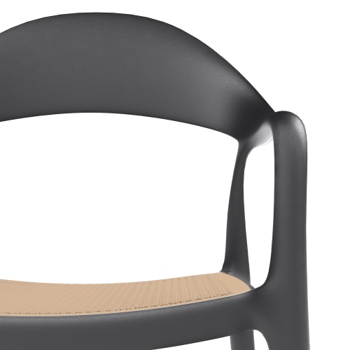 Krzesło ogrodowe Dorado czarne z imitacją plecionki
