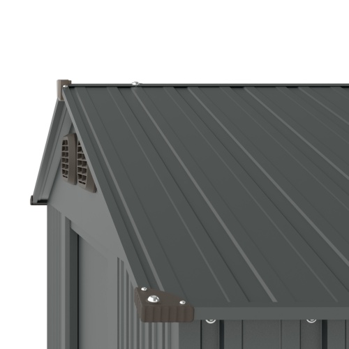 Domek ogrodowy Bob z dwuspadowym dachem, 240x180cm, 4,37 m², metalowy, antracytowy