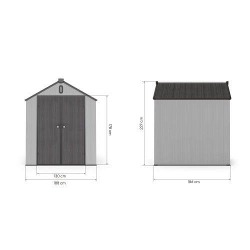 Domek ogrodowy Bob z dwuspadowym dachem i podłogą, 187x178 cm, 3,15 m ², czarny/szary