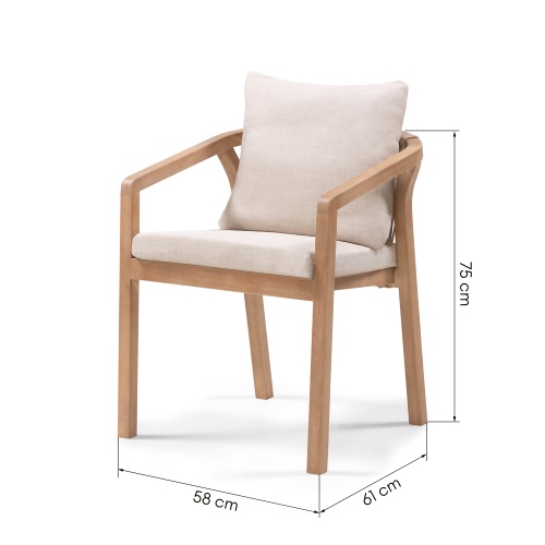 Krzesło ogrodowe Margarets drewno eukaliptusowe, teak look, beżowy/naturalny