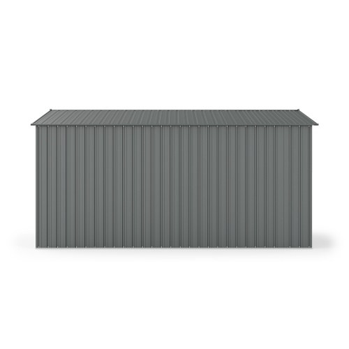 Domek ogrodowy Bob z dwuspadowym dachem, 243x365 cm, 8,60 m², metalowy, antracytowy