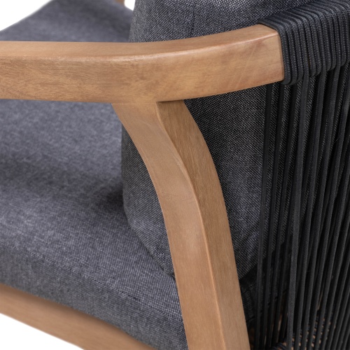 Krzesło ogrodowe Margarets drewno eukaliptusowe, teak look, szary/naturalny