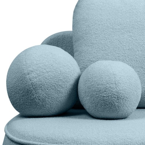 Sofa z funkcją spania i pojemnikiem Bella niebieska, boucle