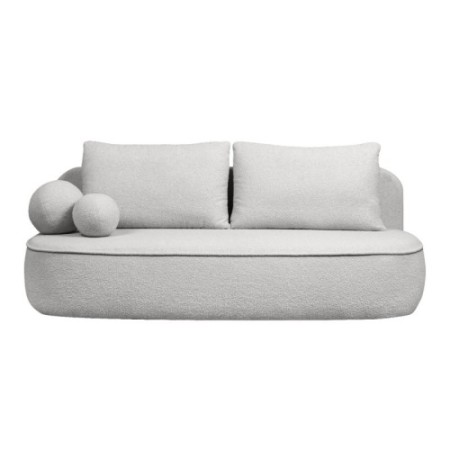 Sofa z funkcją spania i pojemnikiem Bella jasnoszara, boucle