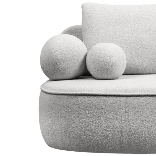 Sofa z funkcją spania i pojemnikiem Bella jasnoszara, boucle