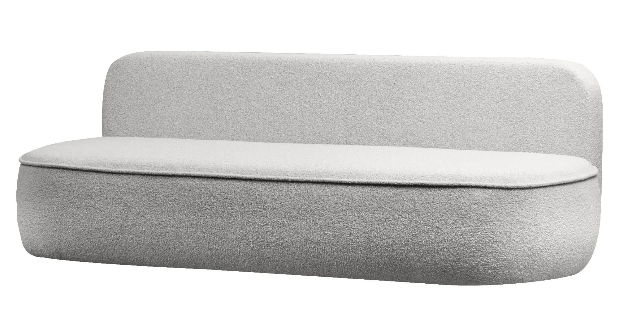Sofa z funkcją spania i pojemnikiem Bella jasnoszara, boucle