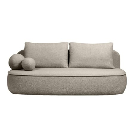 Sofa rozkładana z pojemnikiem Bella brązowoszara, boucle