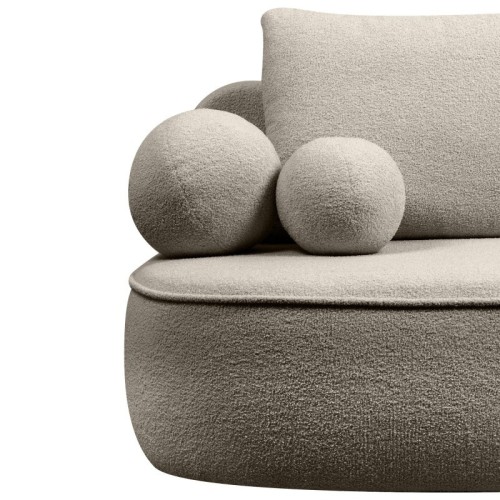 Sofa z funkcją spania i pojemnikiem Bella brązowoszara, boucle