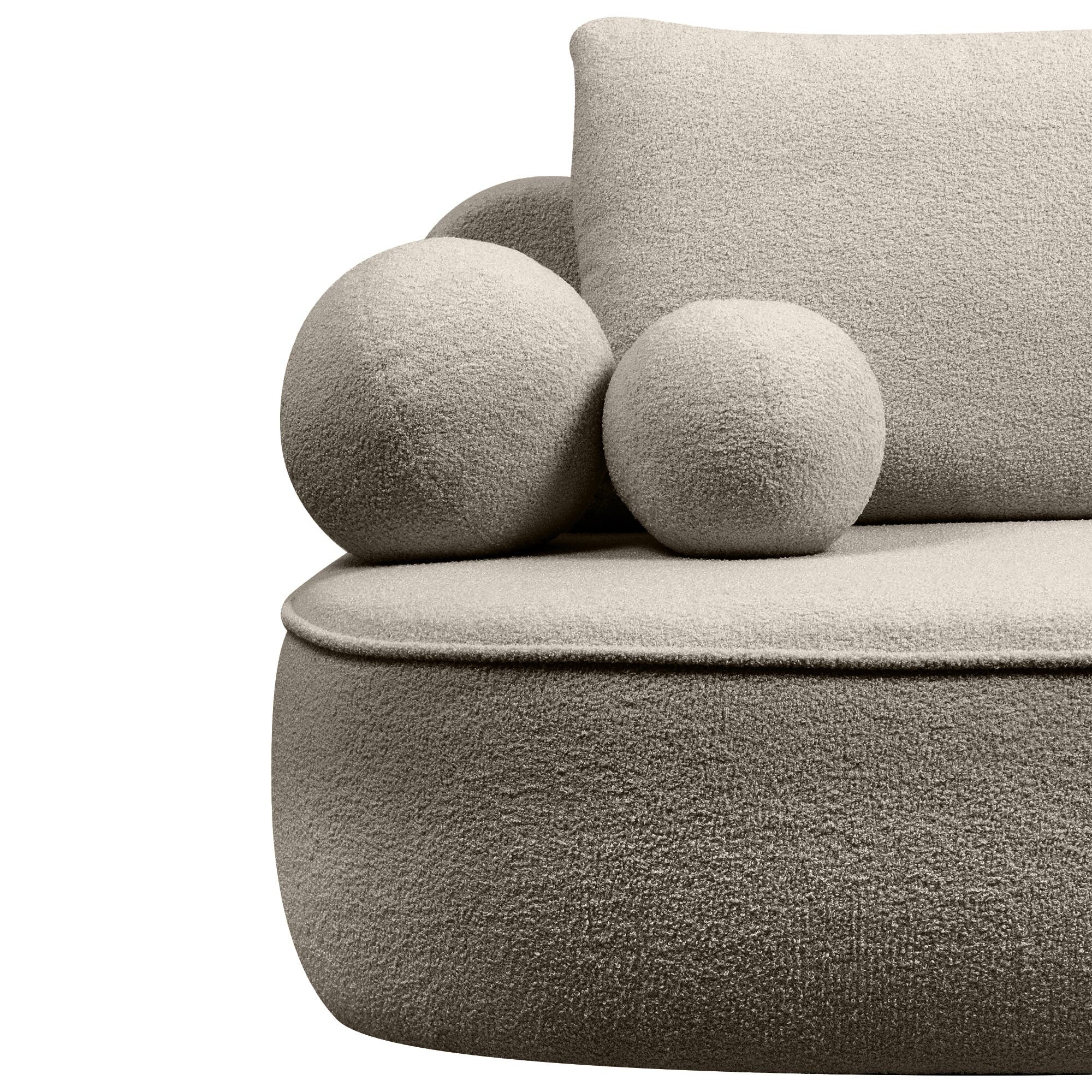 Sofa z funkcją spania i pojemnikiem Bella brązowoszara, boucle