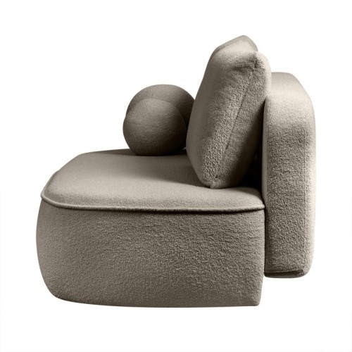 Sofa z funkcją spania i pojemnikiem Bella brązowoszara, boucle