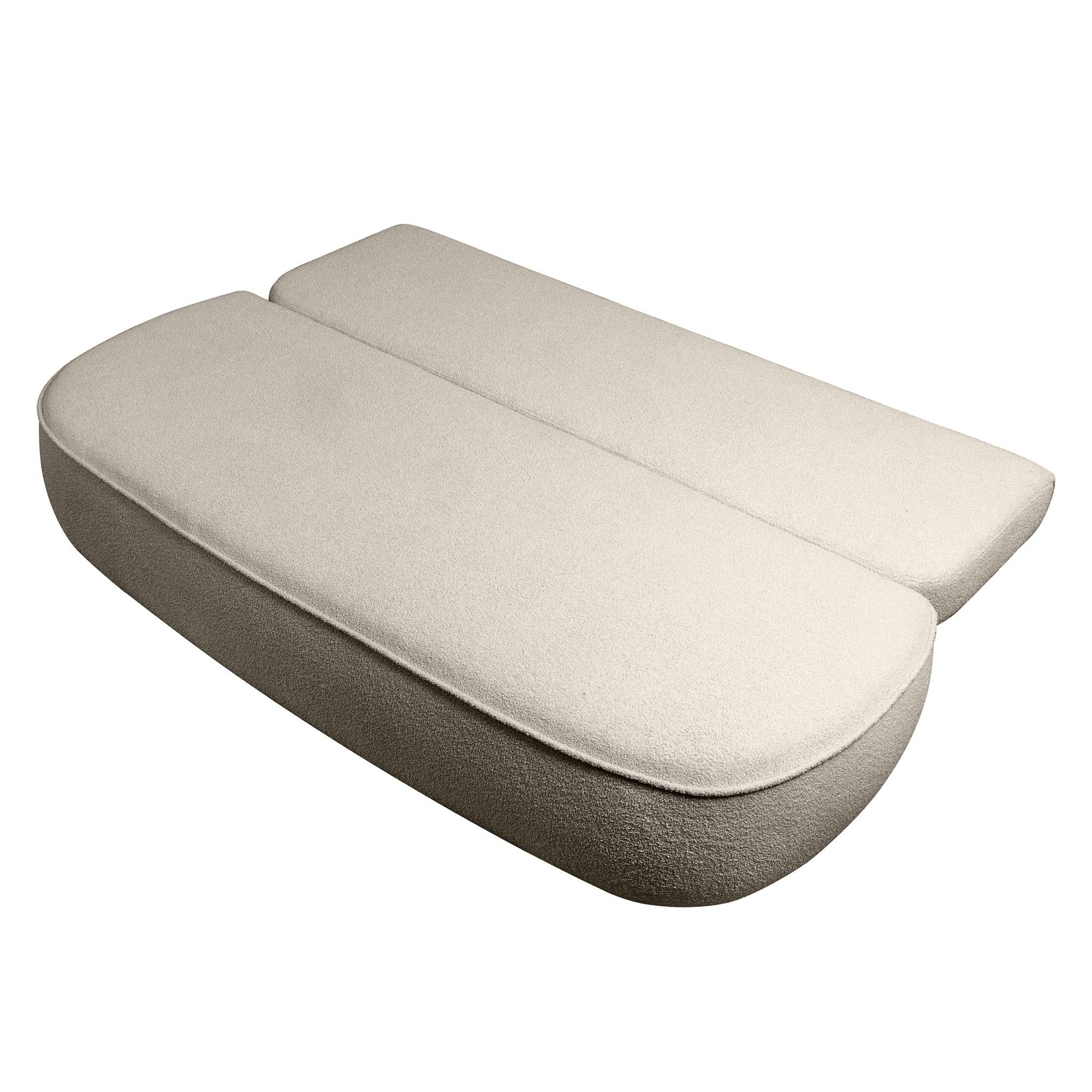 Sofa z funkcją spania i pojemnikiem Bella brązowoszara, boucle