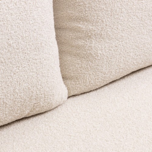 Sofa z funkcją spania i pojemnikiem Bella jasnobeżowa, boucle