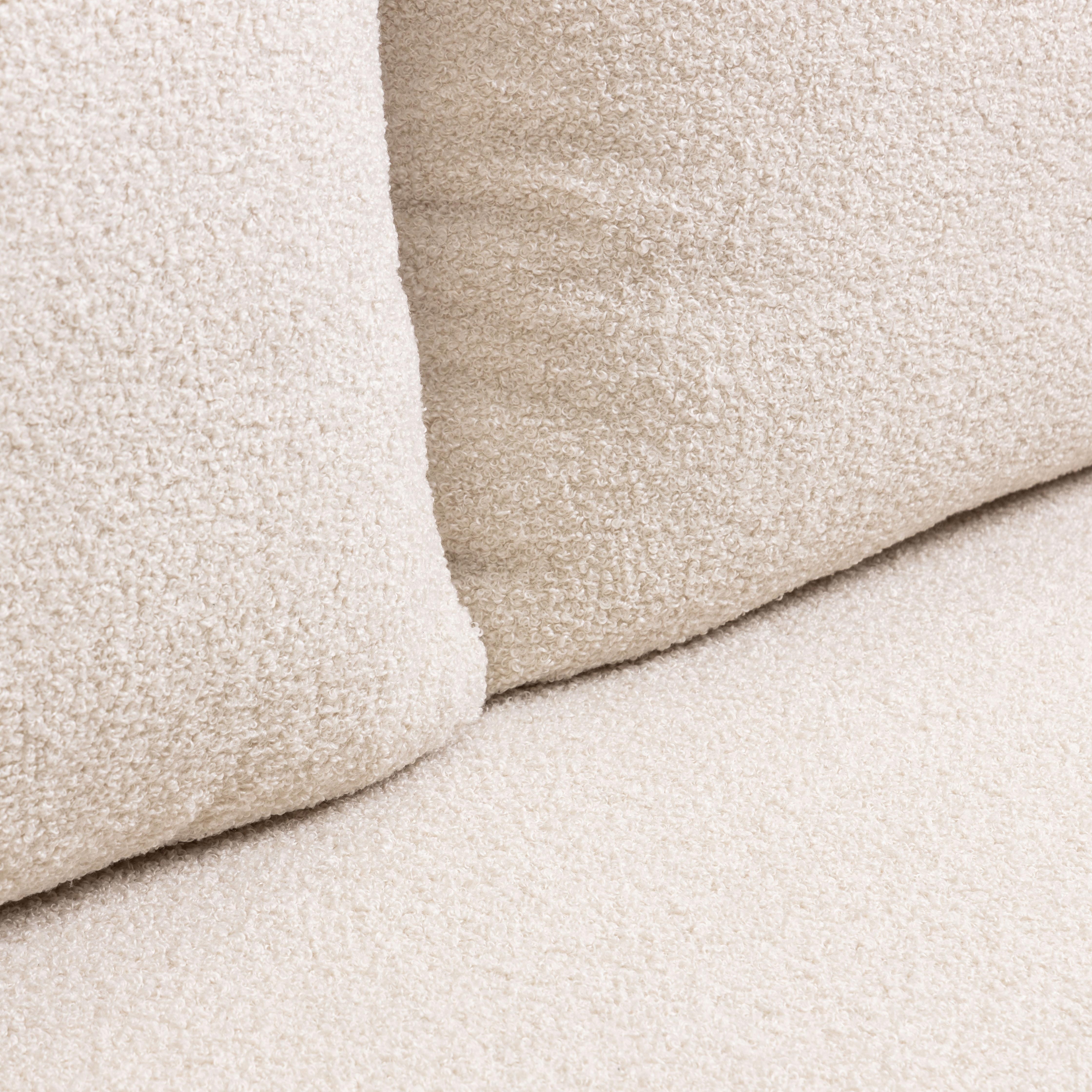 Sofa z funkcją spania i pojemnikiem Bella jasnobeżowa, boucle