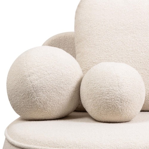 Sofa z funkcją spania i pojemnikiem Bella jasnobeżowa, boucle