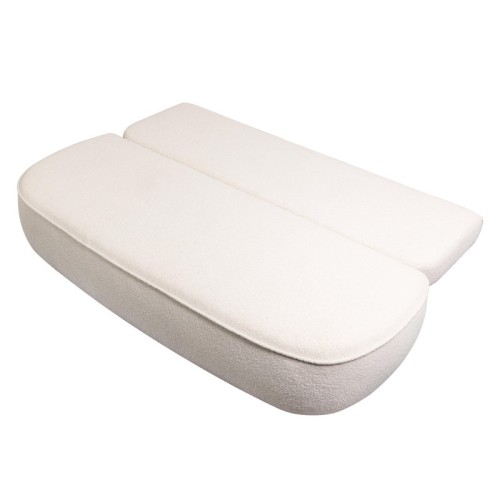 Sofa z funkcją spania i pojemnikiem Bella jasnobeżowa, boucle
