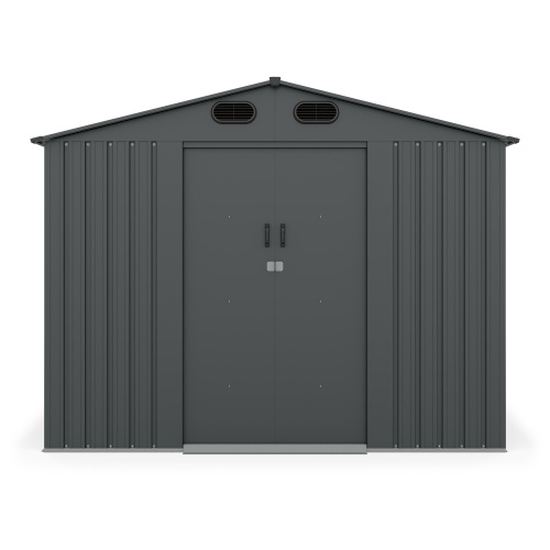 Domek ogrodowy Bob z dwuspadowym dachem, 240x180cm, 4,37 m², metalowy, antracytowy