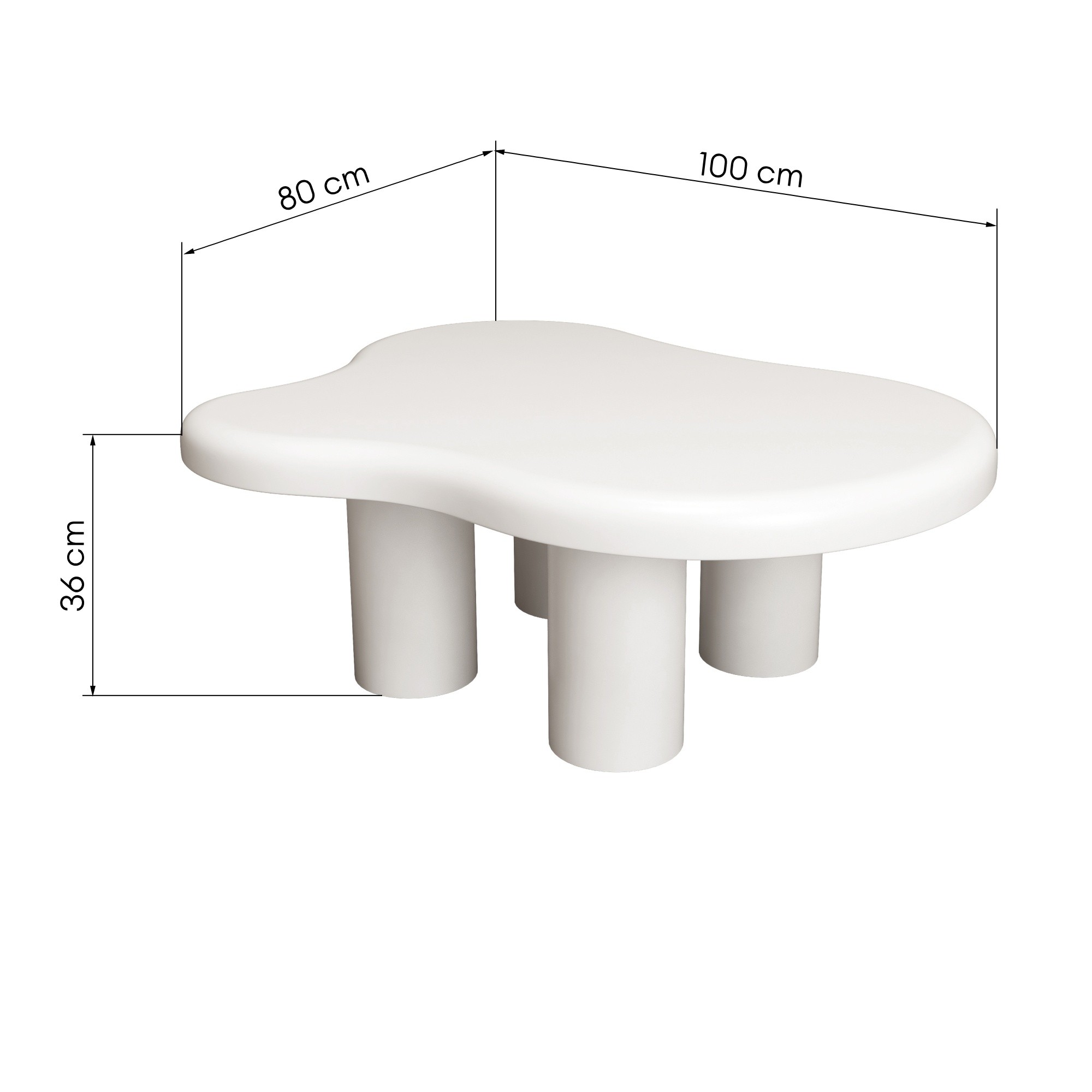 Stolik kawowy Vercelli 100 cm, biały