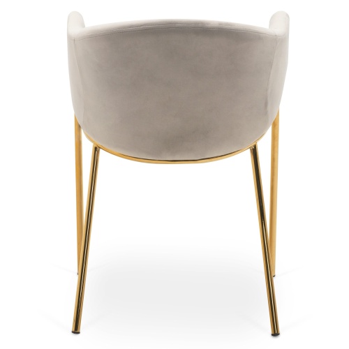 Krzesło tapicerowane Kronos beżowe/złote nóżki welur