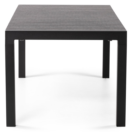 Rozkładany stół ogrodowy Orrios 205-275 cm, aluminiowy, czarny, polywood