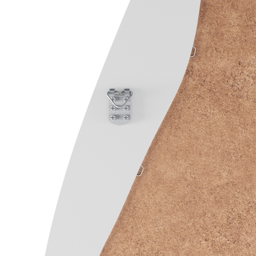 Lustro wiszące w drewnianej ramie Mara, nieregularny kształt, białe