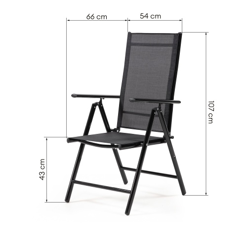 Krzesło ogrodowe Era składane, czarne