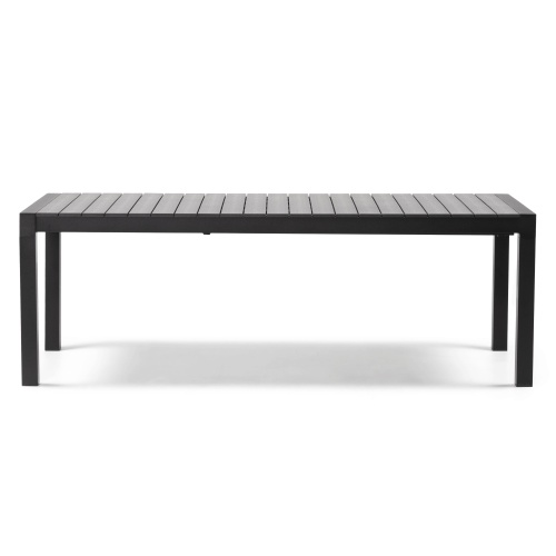 Rozkładany stół ogrodowy Orrios 205-275 cm, aluminiowy, czarny, polywood