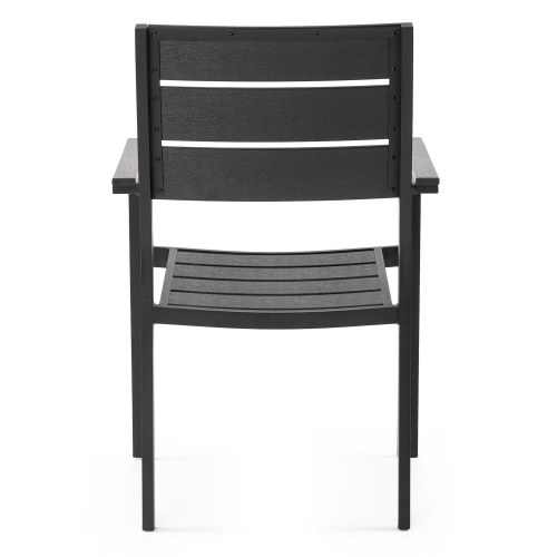 Zestaw ogrodowy Orrios stół rozkładany 205-275 cm + 8 krzeseł, aluminiowy, czarny, polywood