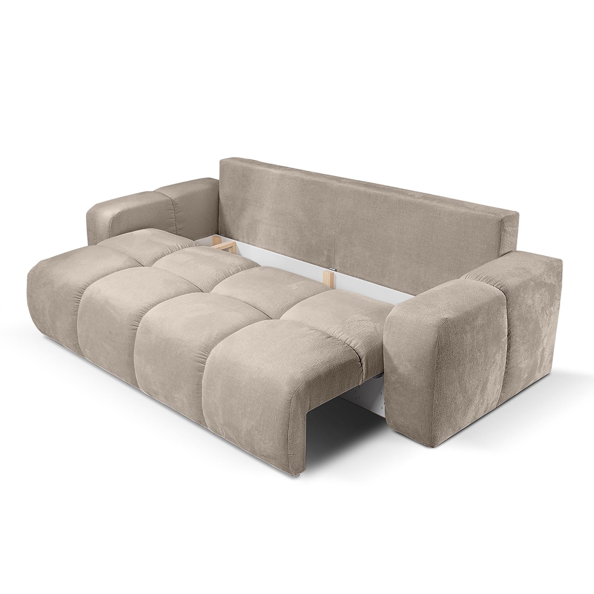 Sofa z funkcją spania i pojemnikiem Soho, beżowa