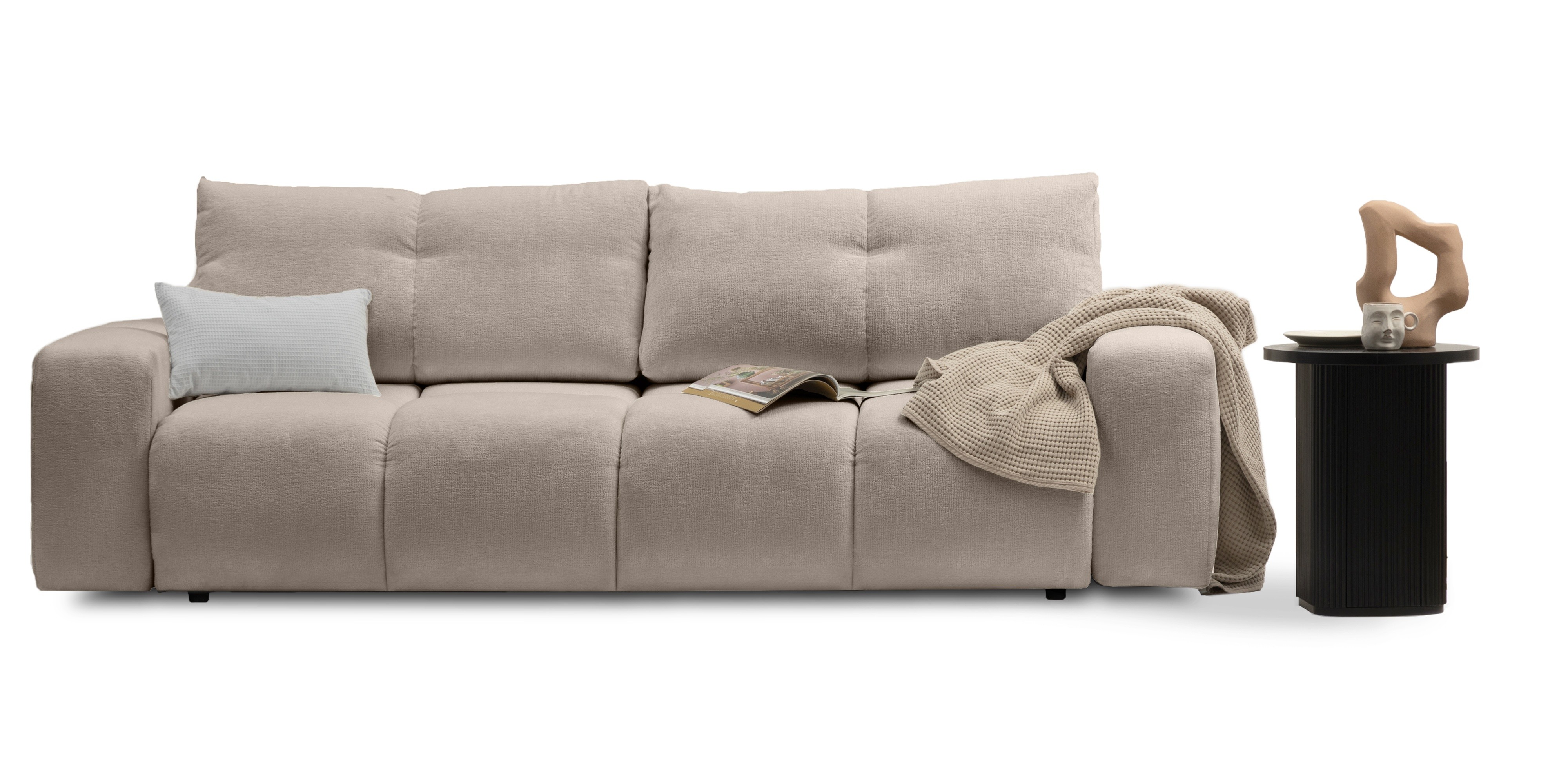 Sofa z funkcją spania i pojemnikiem Soho, beżowa