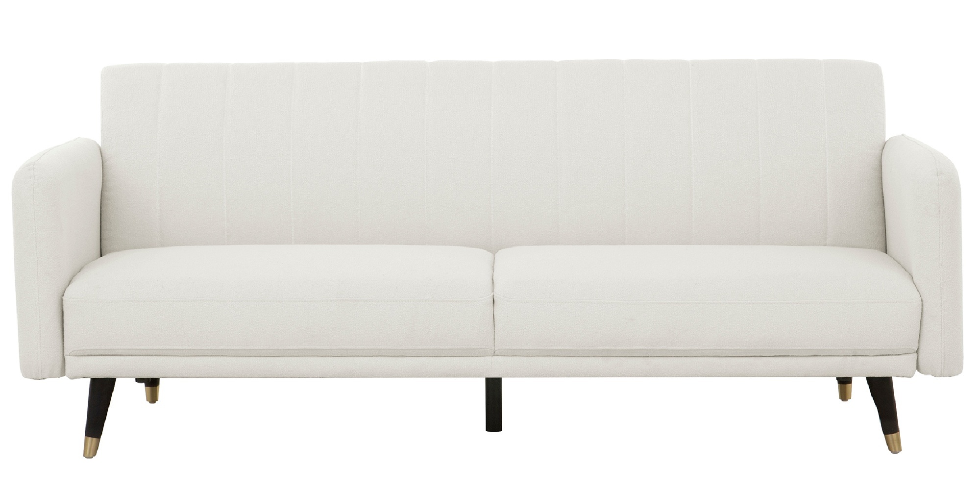 Sofa rozkładana Temmelig kremowa, boucle/czarne nóżki