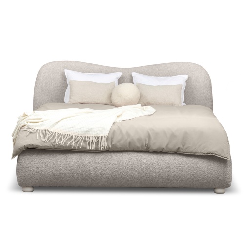 Łóżko tapicerowane Soft 140/160/180x200 cm jasnobeżowe, boucle