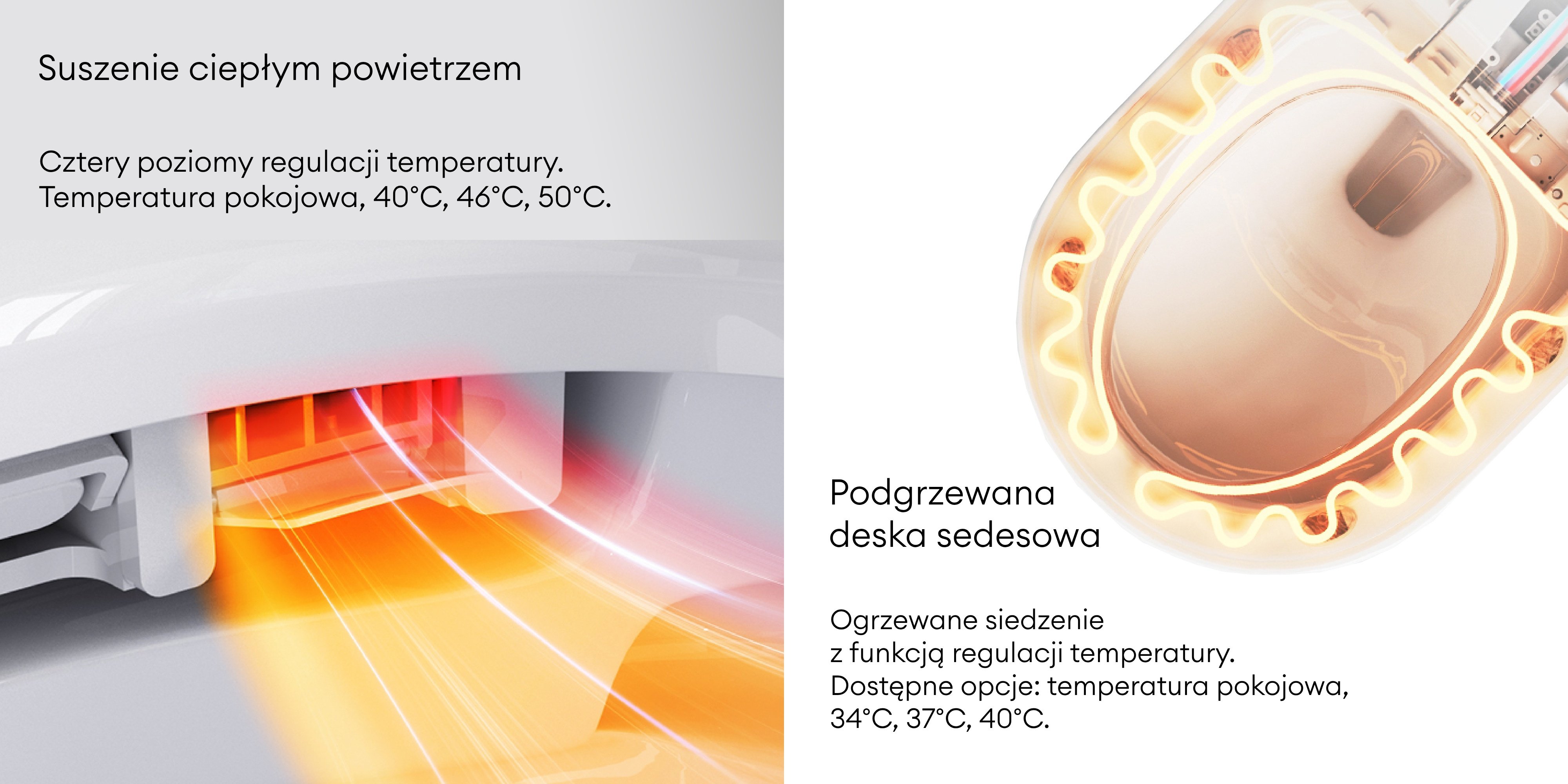 Inteligentna toaleta myjąca Alshi ze zbiornikiem, ceramiczna, biała