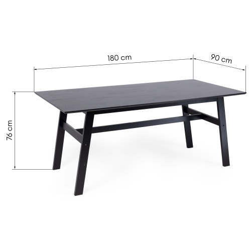 Stół drewniany Lingo 180x90x76 cm czarny