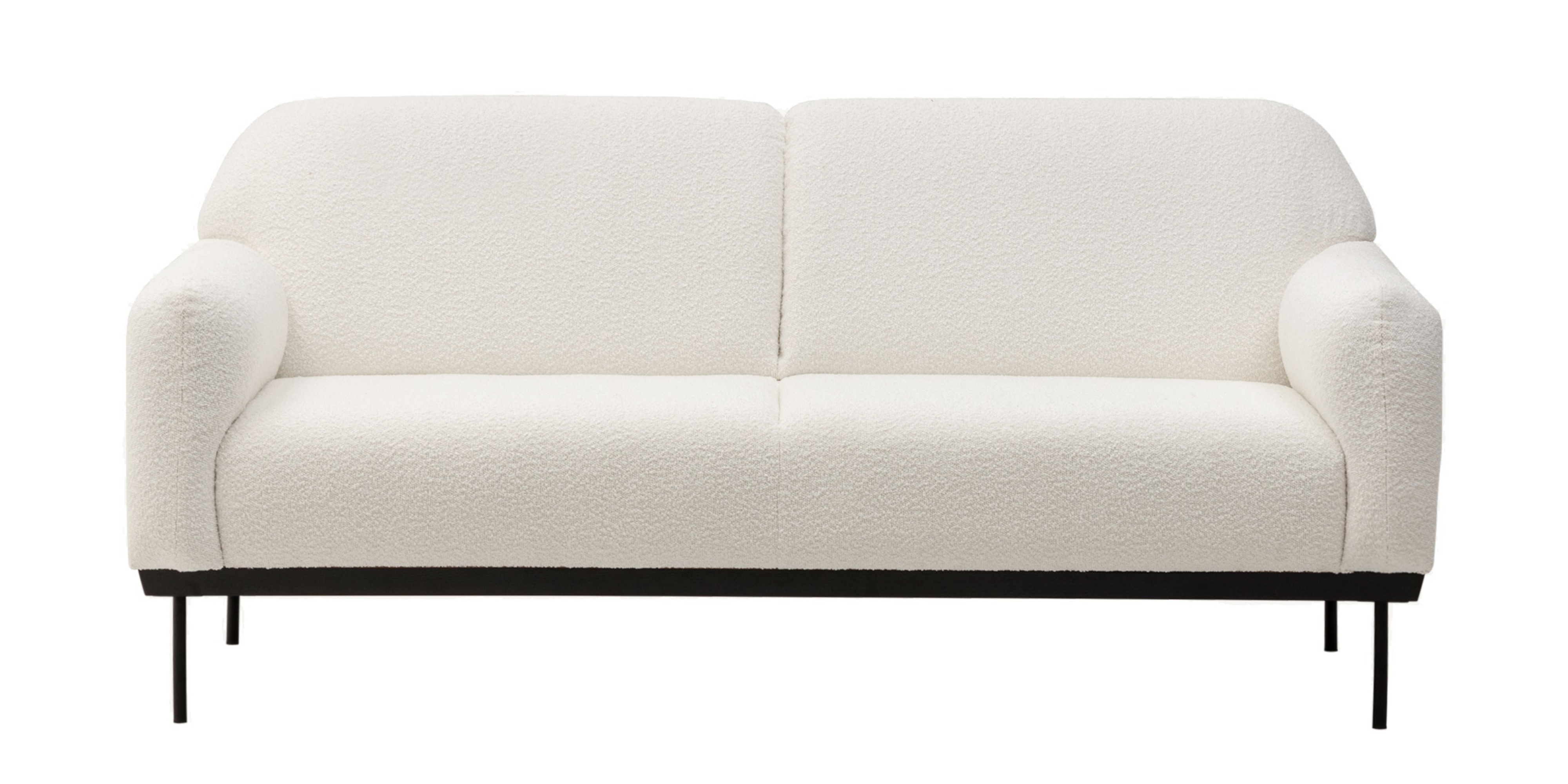 Sofa dwuosobowa Anderson, biała, boucle