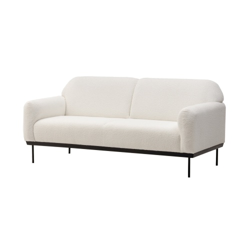 Sofa dwuosobowa Anderson, biała, boucle