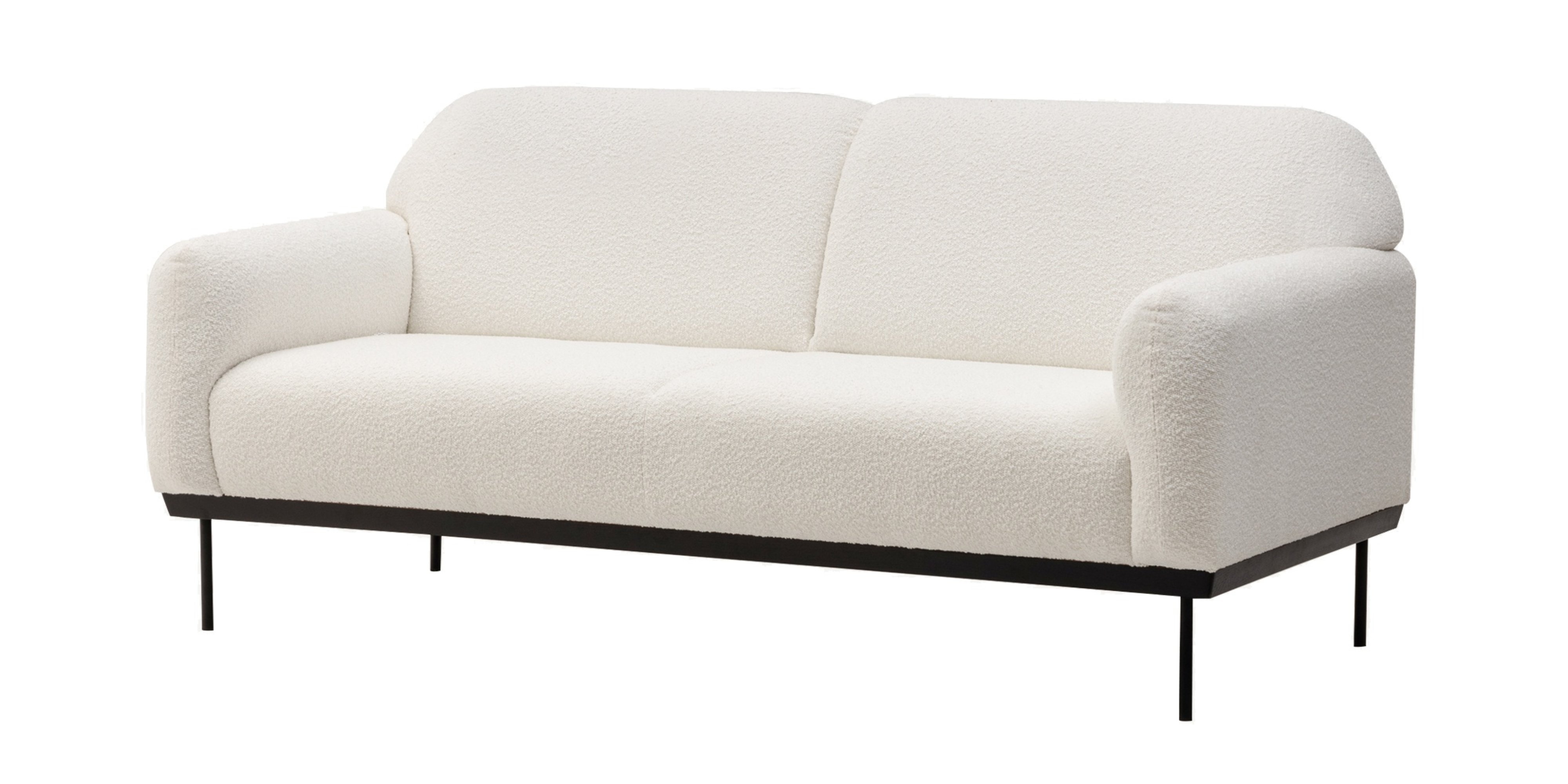 Sofa dwuosobowa Anderson, biała, boucle