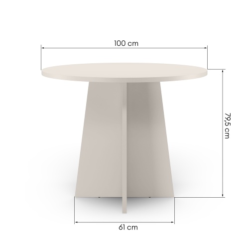 Okrągły stół do jadalni Merlo 100 cm, kaszmir