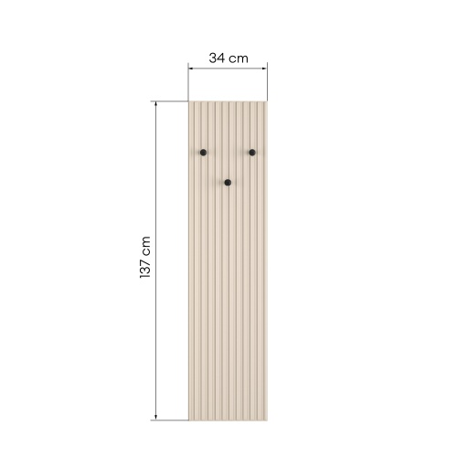 Wieszak ścienny Lagos 34 cm, kaszmir, lamele