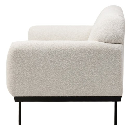 Sofa dwuosobowa Anderson biała, boucle, obłe kształty