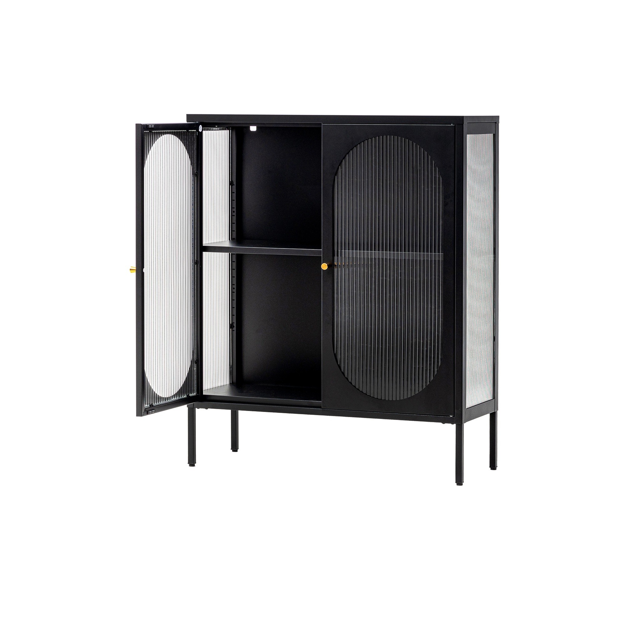 Komoda dwudrzwiowa Jazzy, metalowa, czarna
