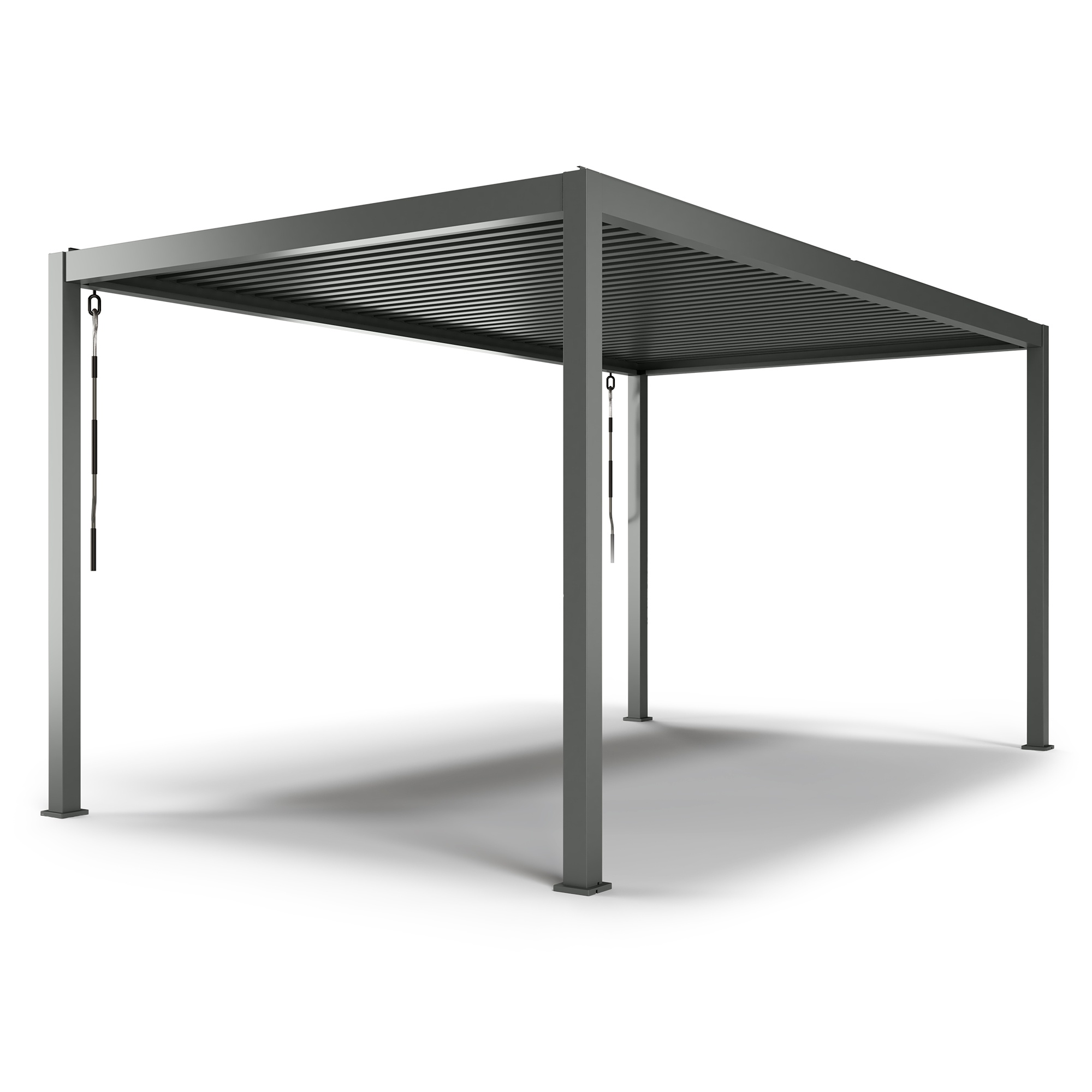 Wolnostojąca pergola ogrodowa Antilla z aluminium, 5x3 m, bioklimatyczna, ruchome lamele, antracytowa