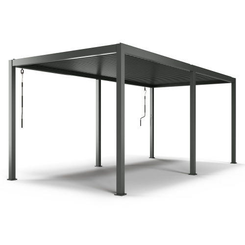 Wolnostojąca pergola ogrodowa Antilla z aluminium, 6x3 m, bioklimatyczna, ruchome lamele, antracytowa