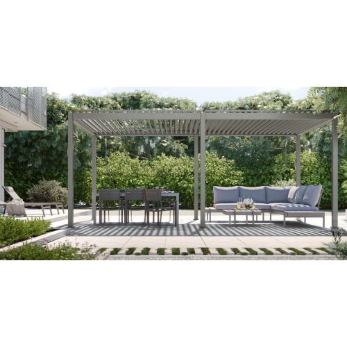 Wolnostojąca pergola ogrodowa Antilla z aluminium, 6x3 m, bioklimatyczna, ruchome lamele, antracytowa